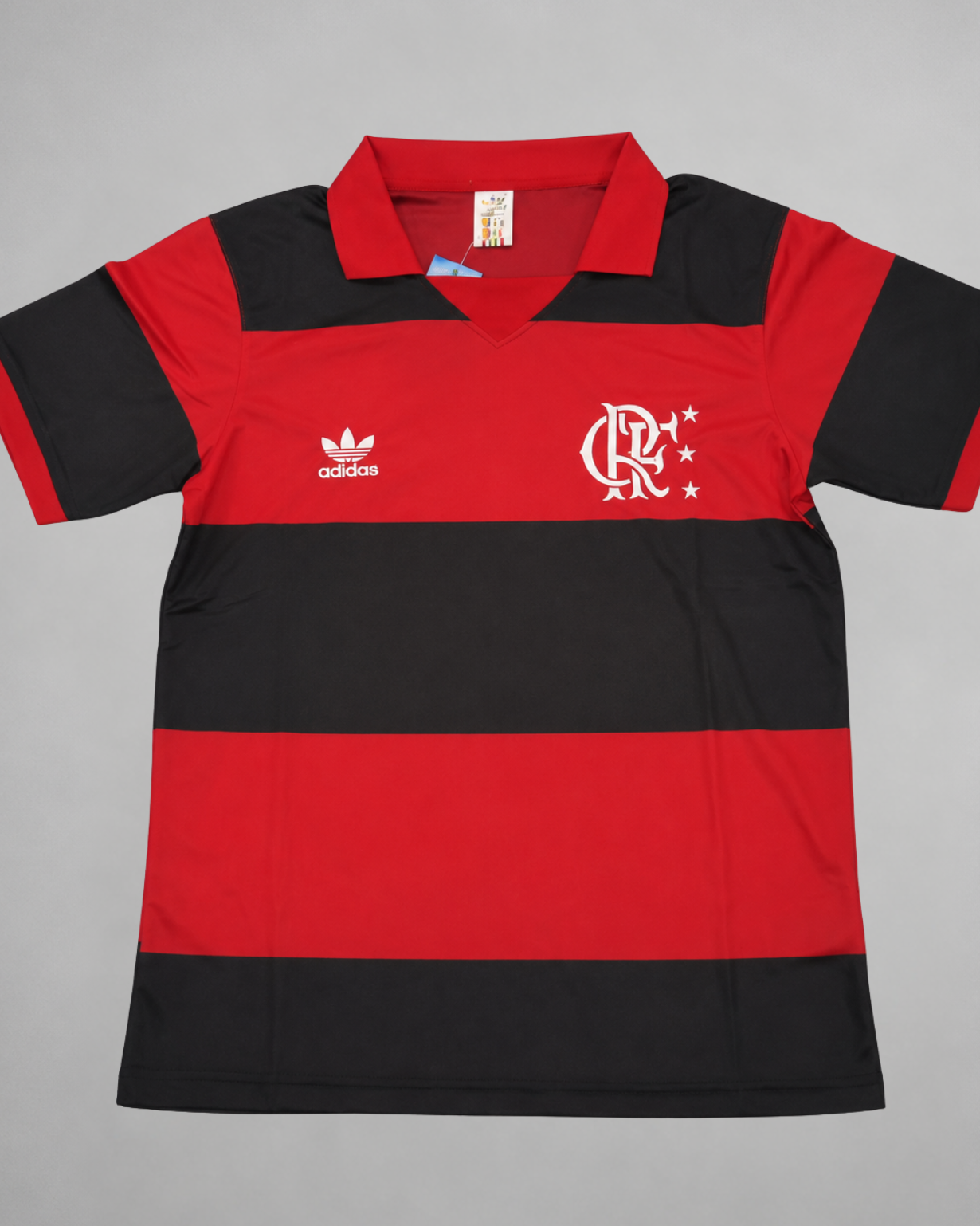 Flamengo maglia home 1982 83 rosso nera stile rétro brasiliano
