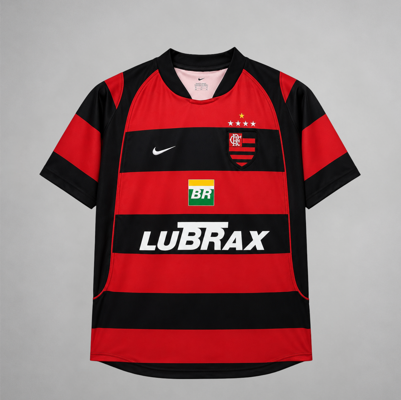 Flamengo home shirt 2003/04 con bande orizzontali rosso nere