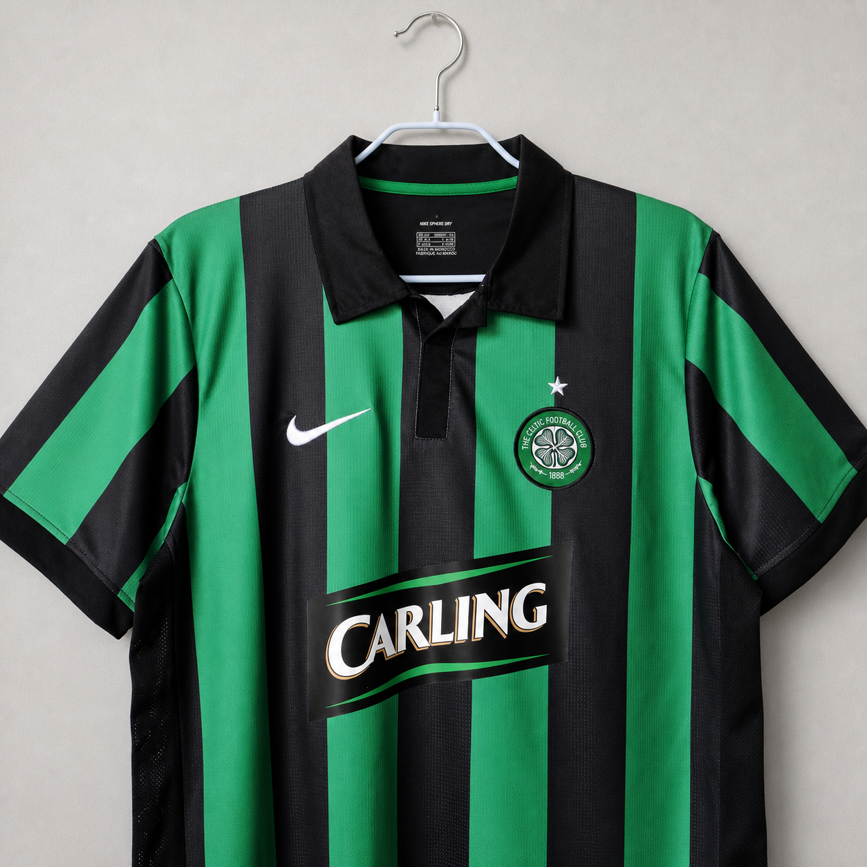 Celtic maglia away 2005/06 verde e nera vintage