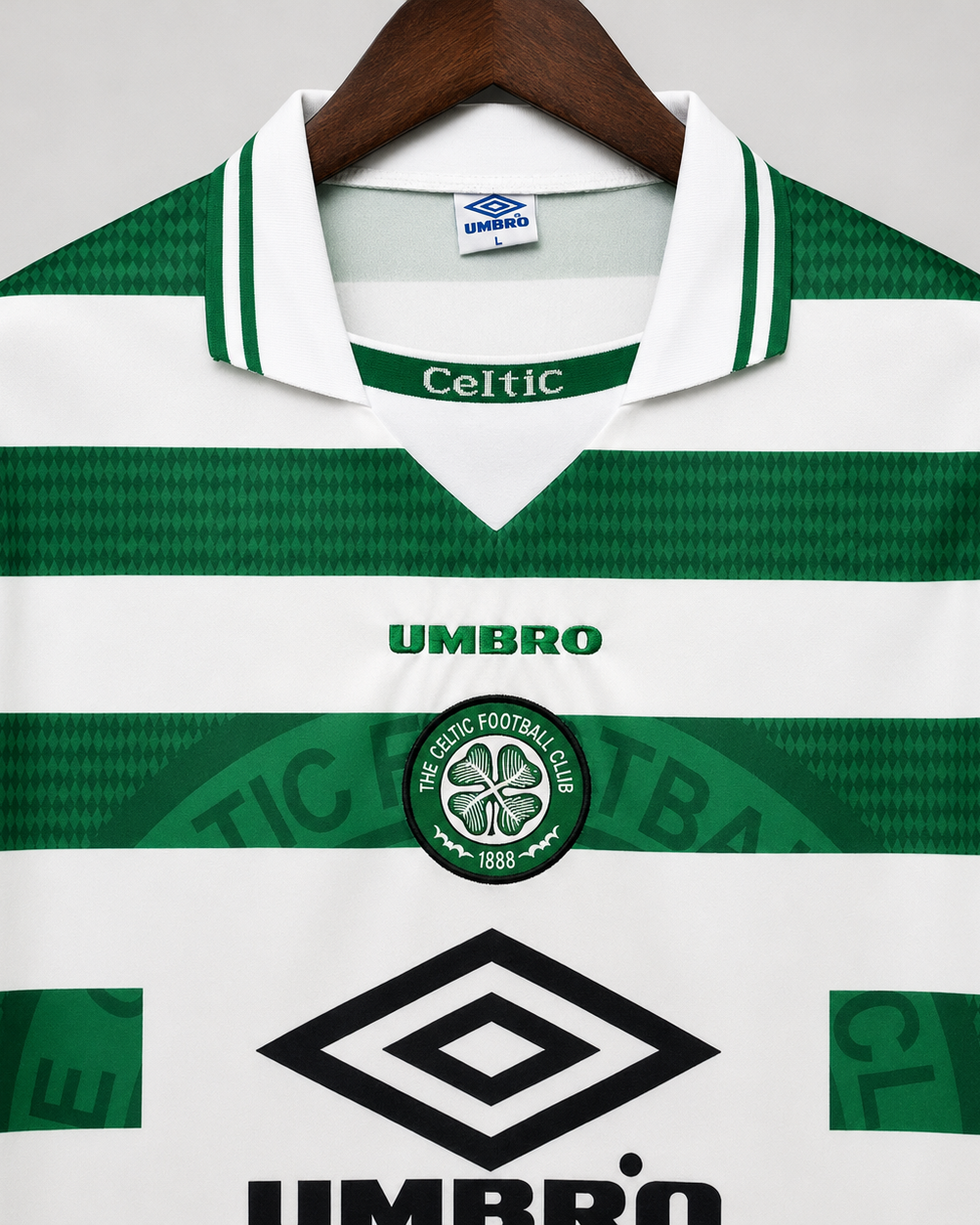 Frontale Celtics jersey home 1998/99 con strisce orizzontali