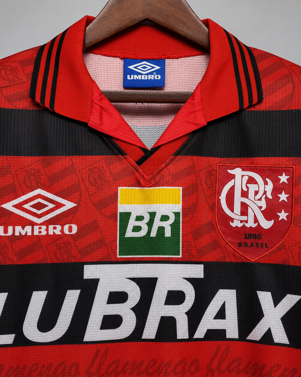 Close-up texture e manica Flamengo maglia home 1995/96