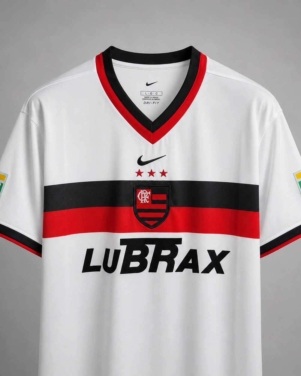 Flamengo away shirt 2001/02 con colletto rosso e nero