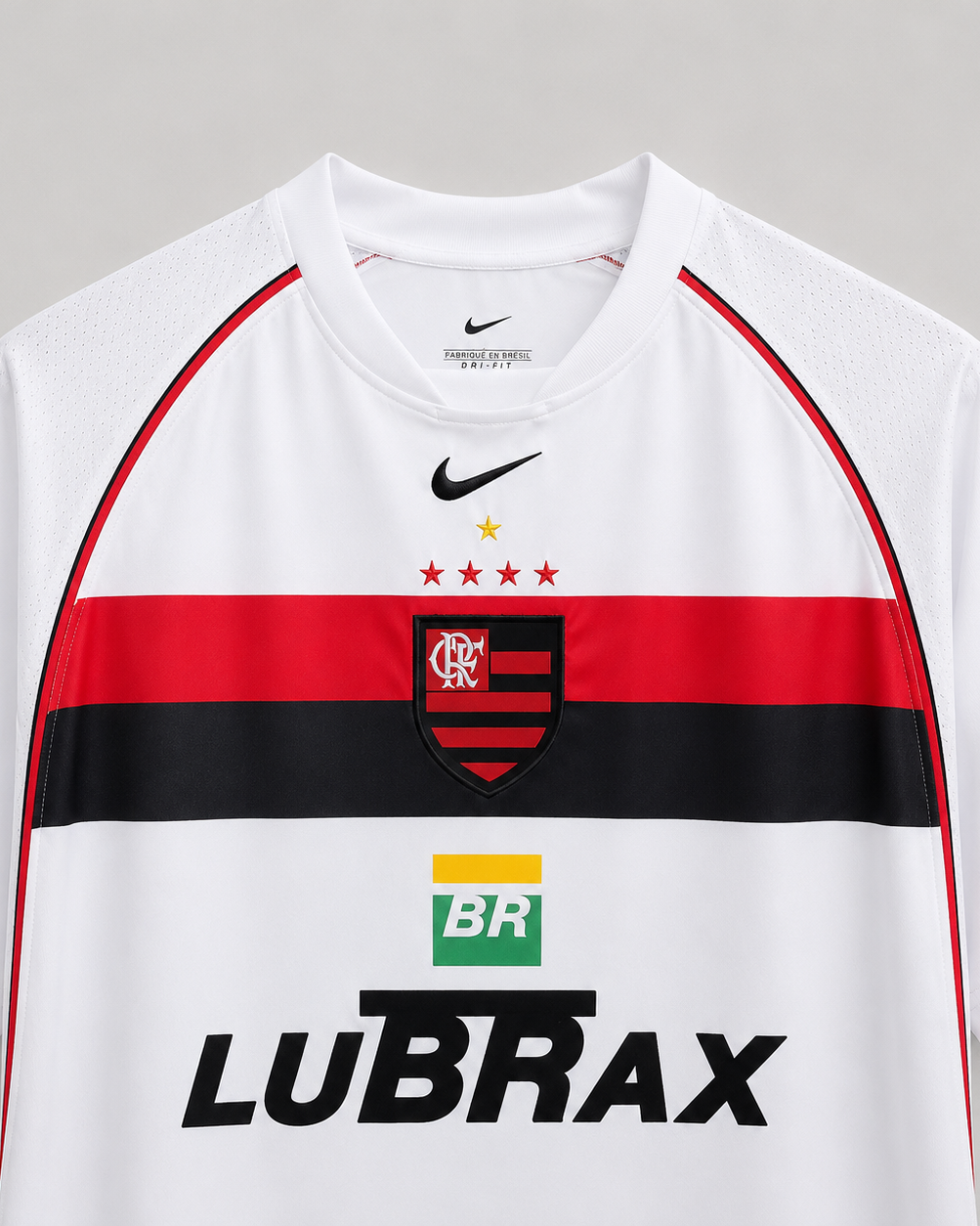 Retro della Flamengo maglia away 2002/03 bianca minimalista