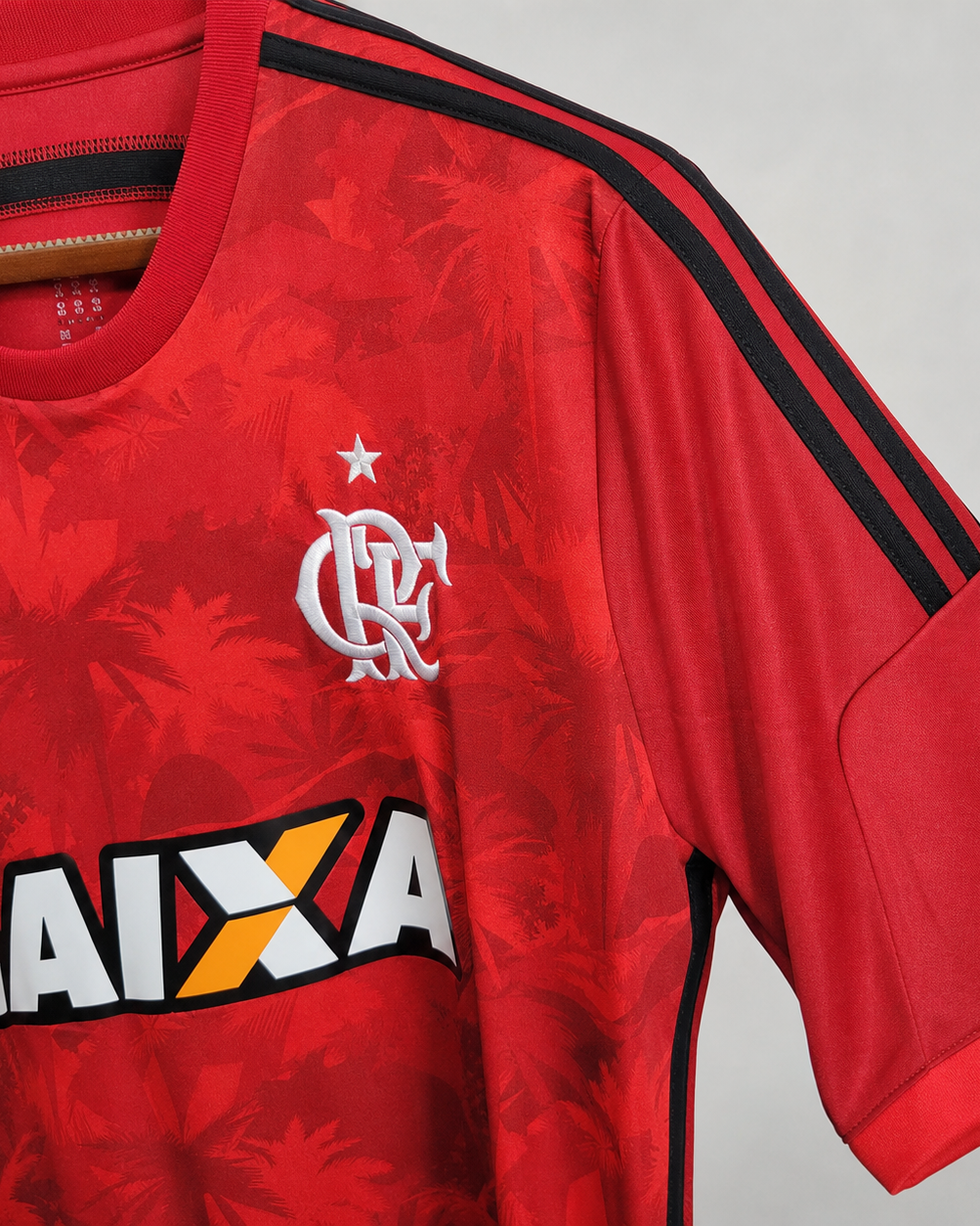 Flamengo jersey third 2014/15 vintage con texture rosse e colletto sportivo