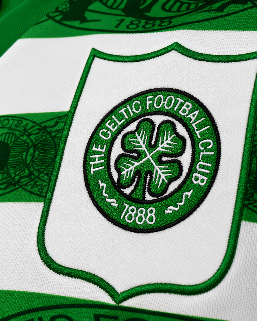 Dettaglio texture vintage jersey Celtic home