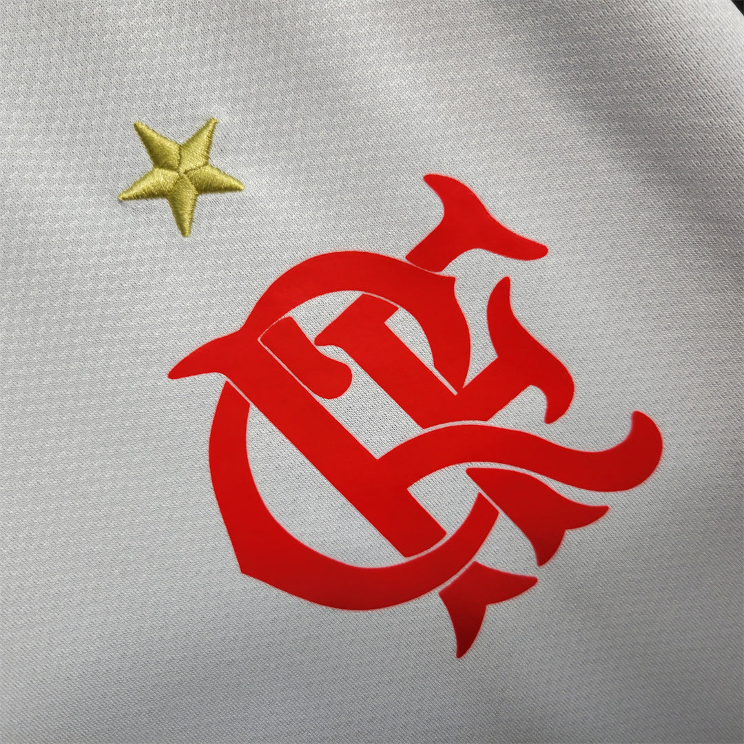 Flamengo maglia away 2008/09 bianca con dettagli rosso neri
