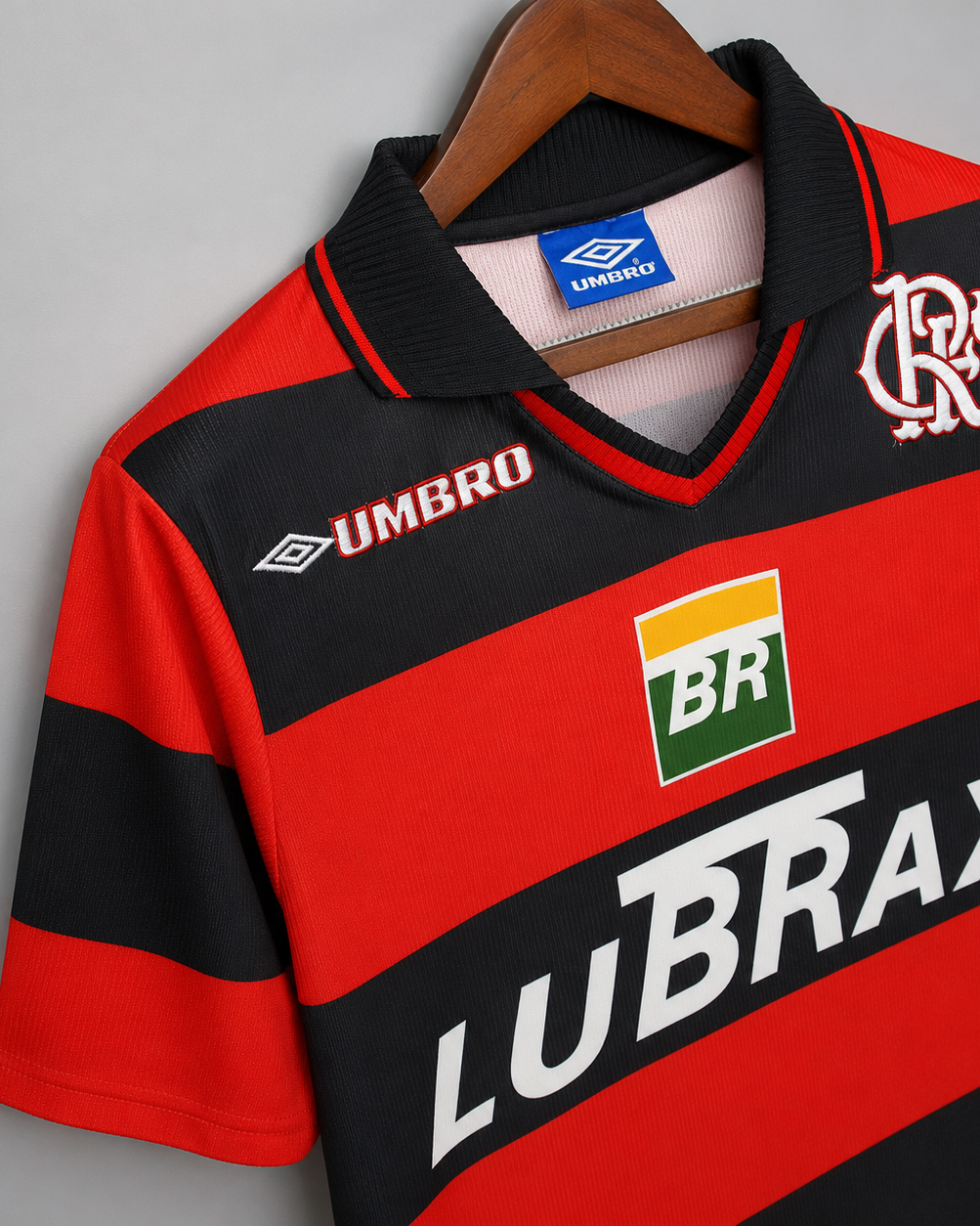 Close-up texture e dettagli Flamengo football shirt 1999/00