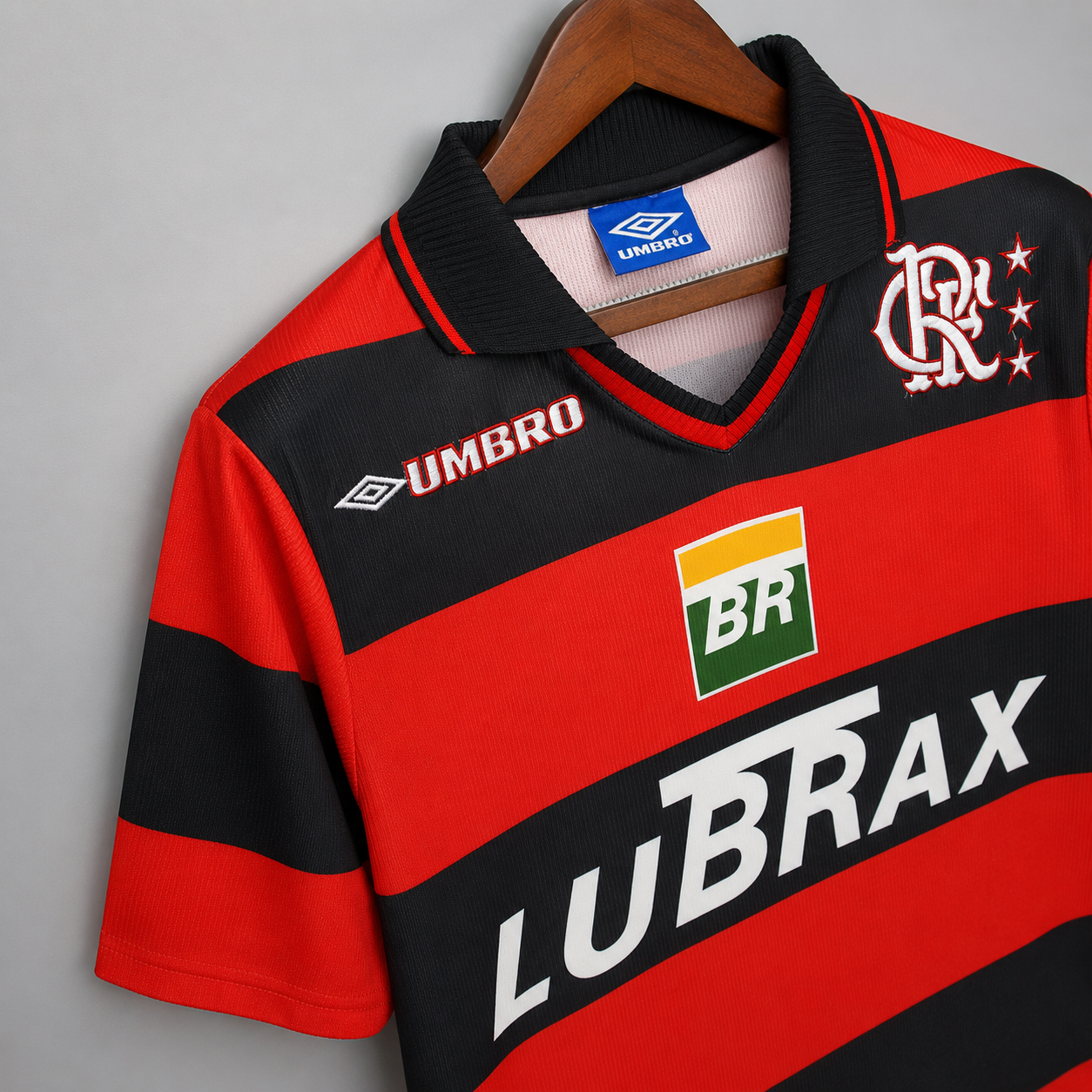 Close-up texture e dettagli Flamengo football shirt 1999/00