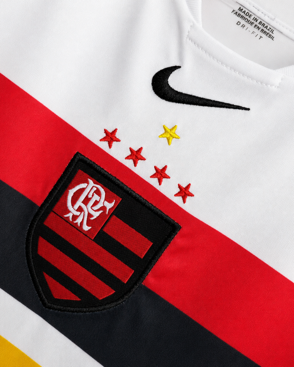 Flamengo maglia away 2002/03 bianca con banda rossonera frontale
