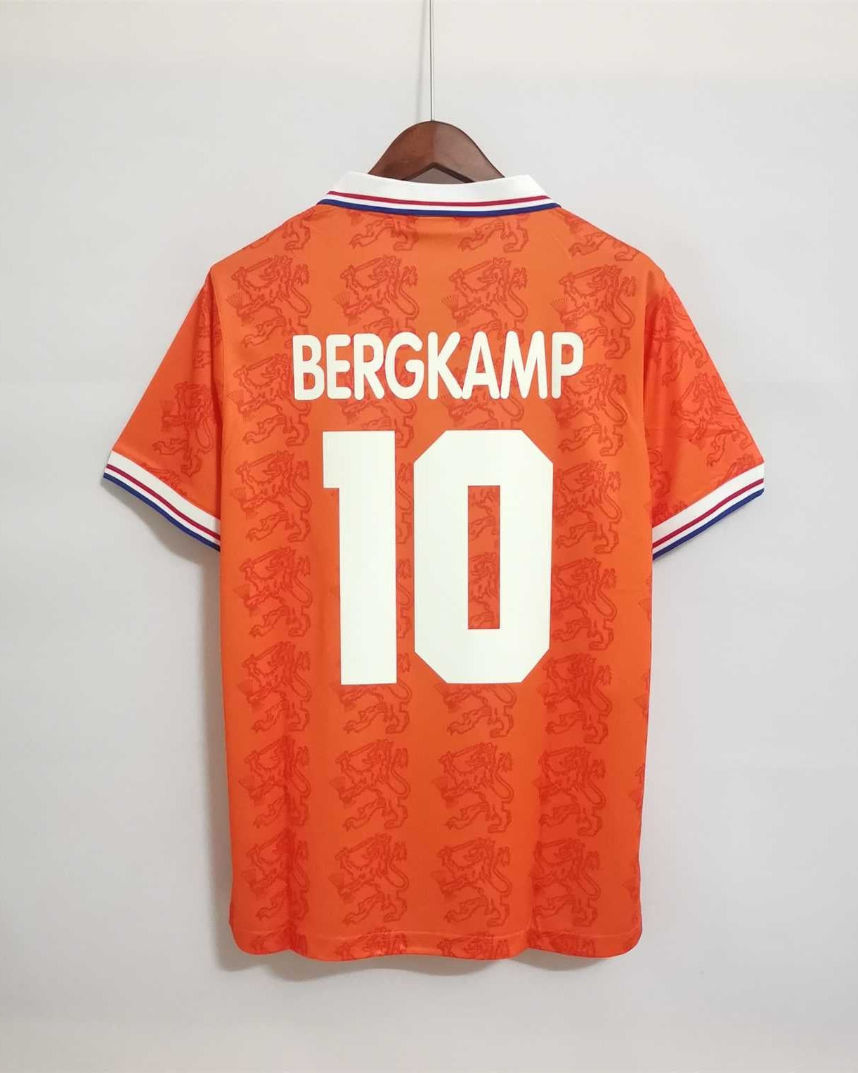 BergkampMaglia Olanda 1995 retro vista posteriore design arancione anni 90
