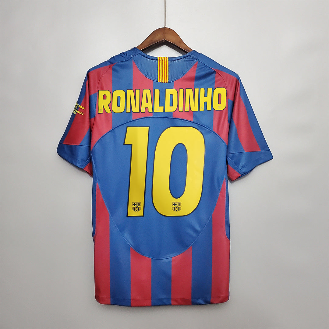 Maglia Barcellona Home 2005/06 Ronaldinho numero 10 retro blaugrana Champions League
