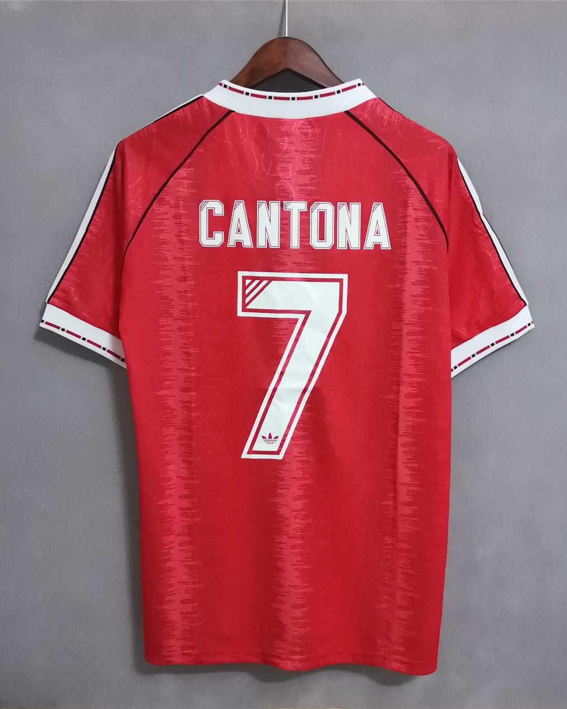 Maglia Manchester United Cantona 1991/92 retro vista posteriore