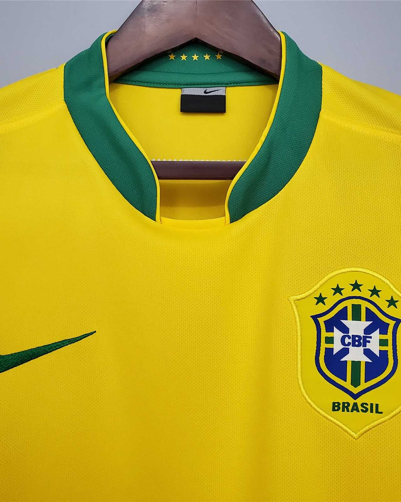 Tessuto maglia Brasile 2006 giallo canarinho