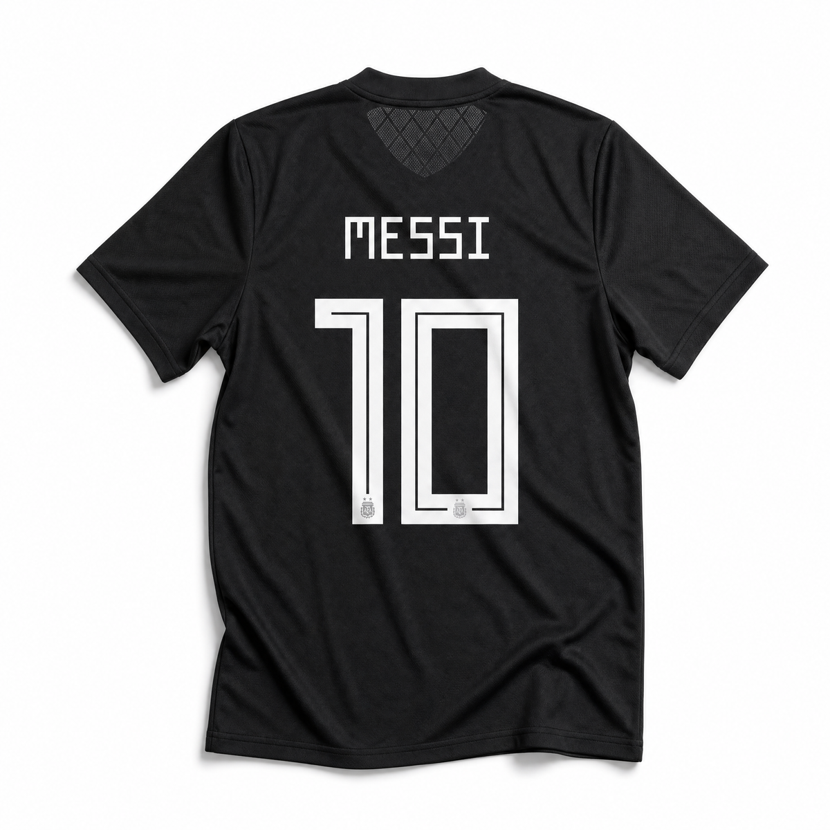 Maglia Argentina 2018 away Messi numero 10 nera vista posteriore