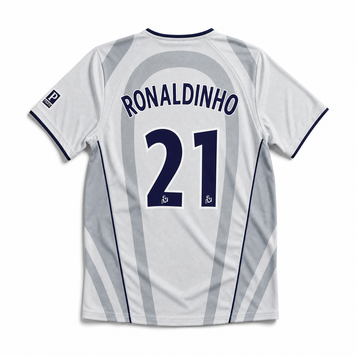 Maglia PSG Away 2001/02 Ronaldinho numero 21 retro bianco con nome
