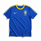 Maglia Brasile 2010 Away vista frontale blu con stemma nazionale