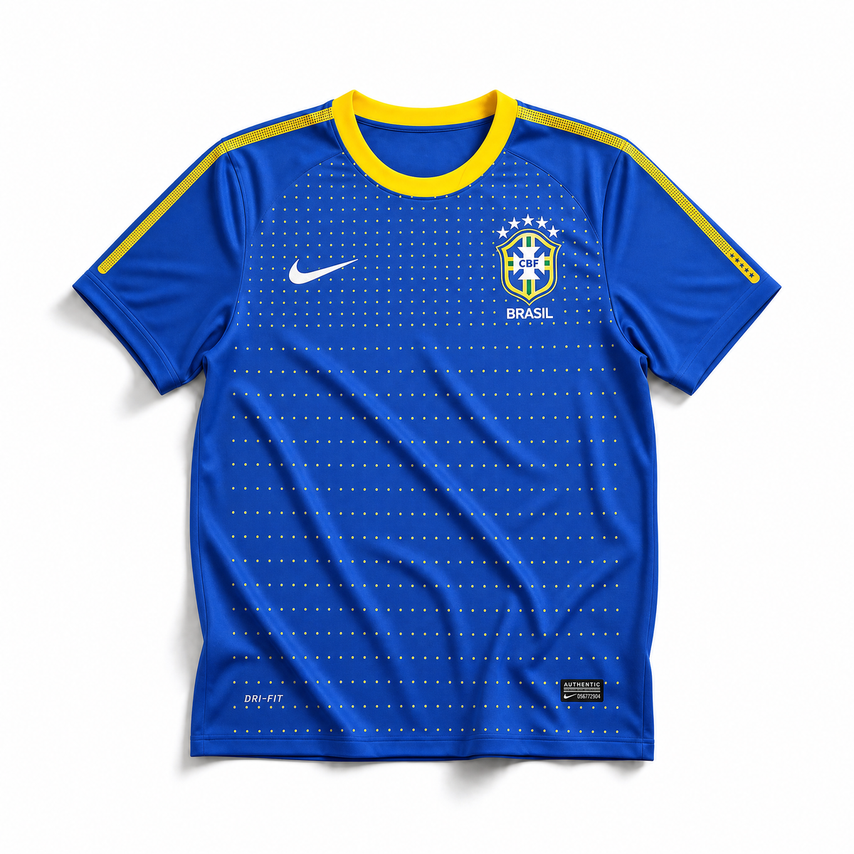 Maglia Brasile 2010 Away vista frontale blu con stemma nazionale