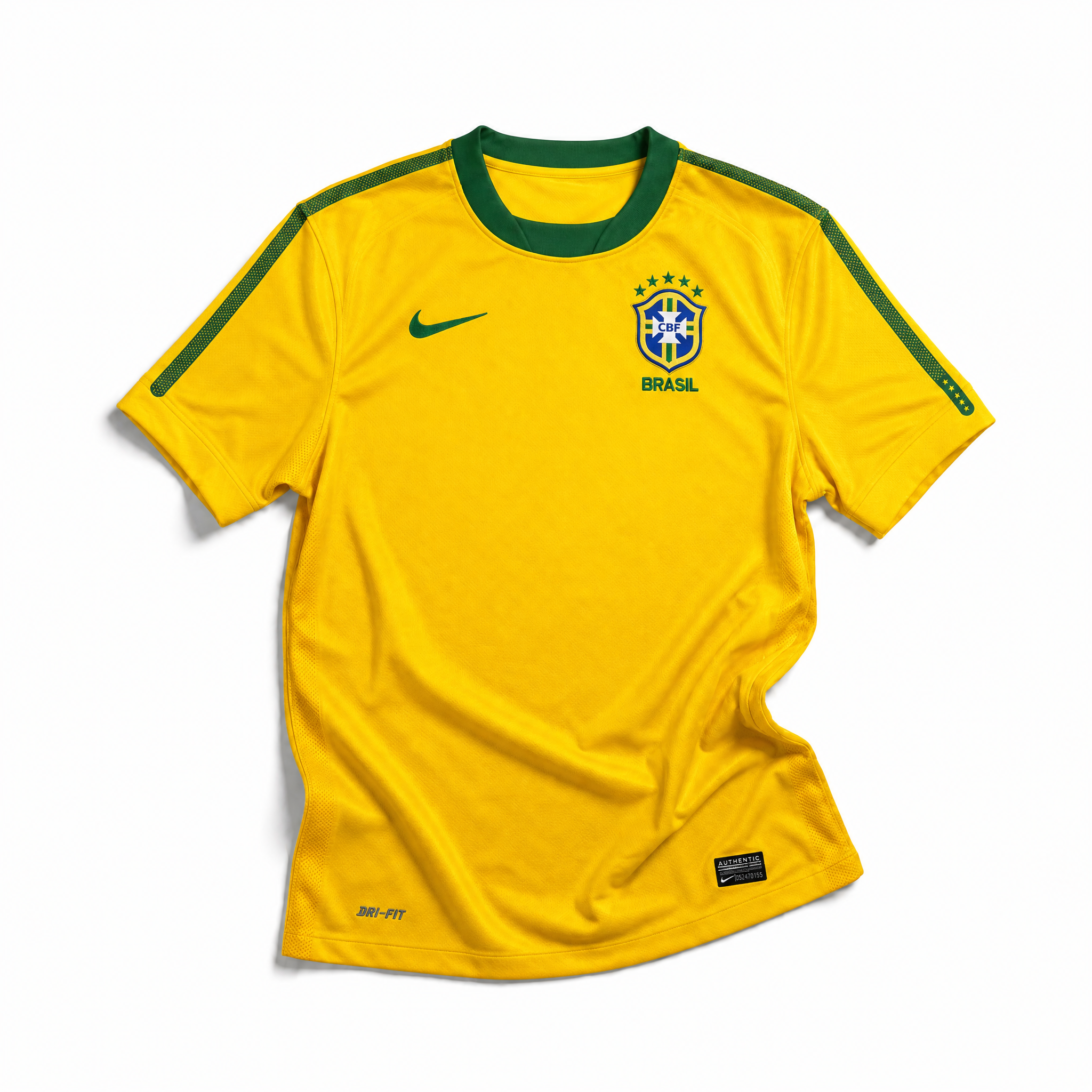 Maglia Brasile 2010 Home vista frontale con stemma nazionale