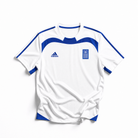 Maglia Grecia Home 2004 World Cup bianca blu vista frontale dettagli classici