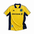 Vista frontale maglia Olympique Marsiglia 1998/99 away con colletto polo bianco