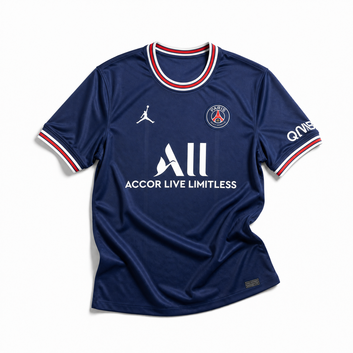 Maglia PSG 2021/22 vista frontale blu con banda centrale