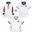 Inghilterra Maglia Home Long 1998 + Inghilterra Maglia Home 1990 + Inghilterra Maglia Home 2026