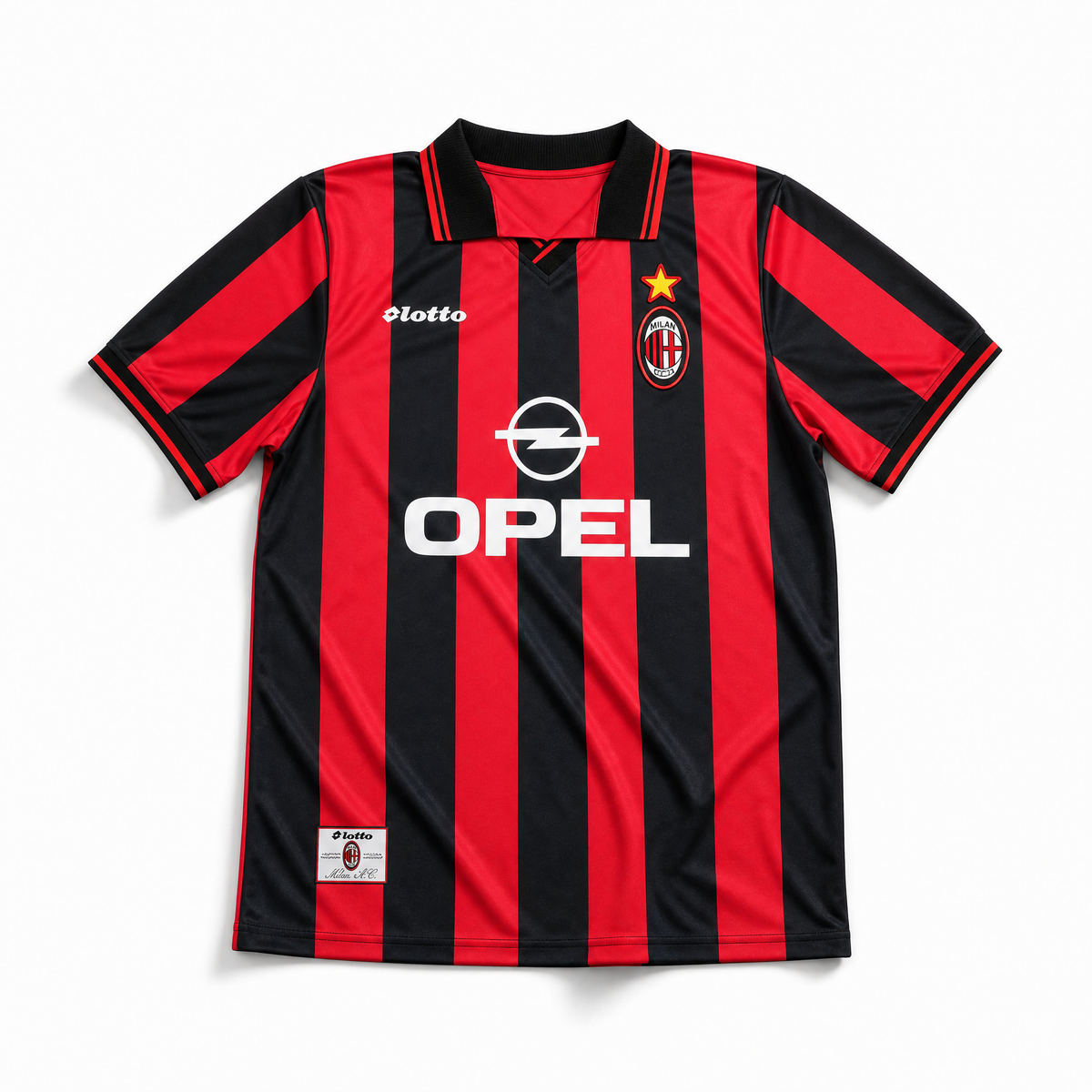 Maglia home Milan 1997/98 rossonera vintage vista frontale
