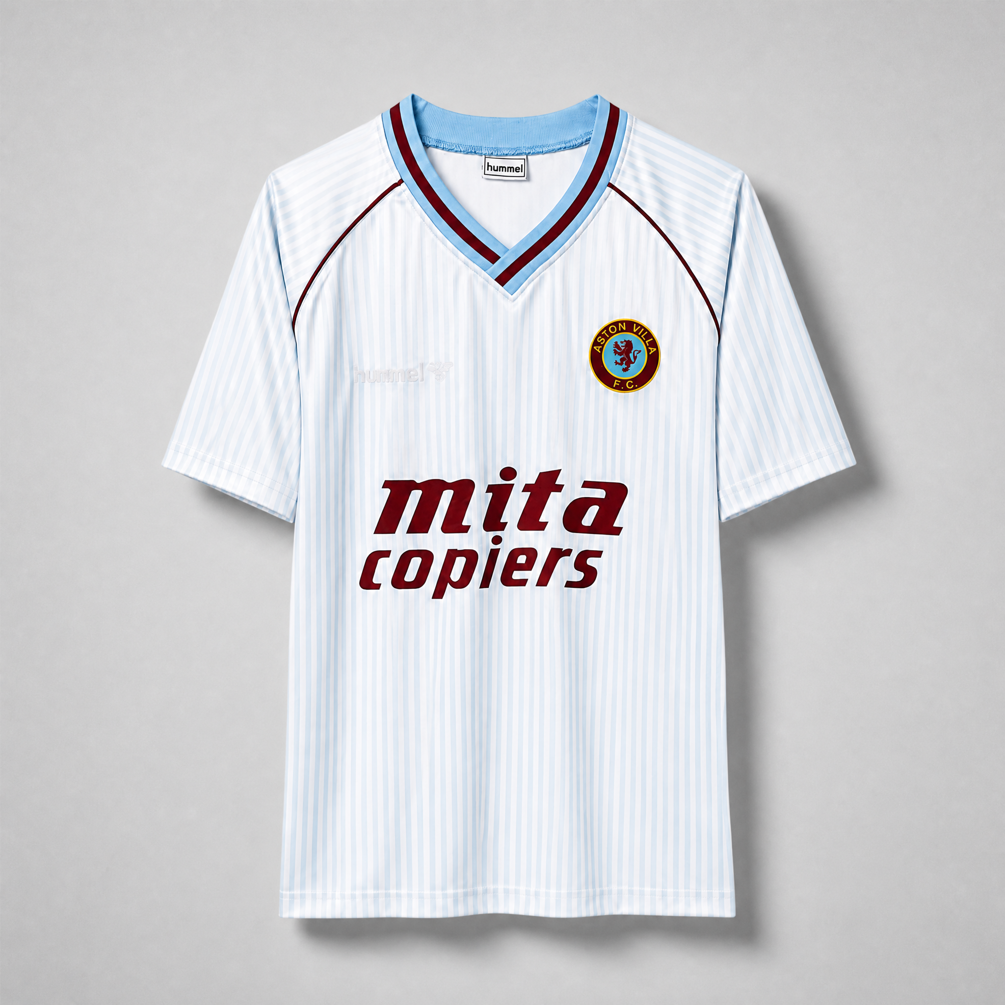 Aston Villa maglia away 1988/89 bianca vista frontale completa
