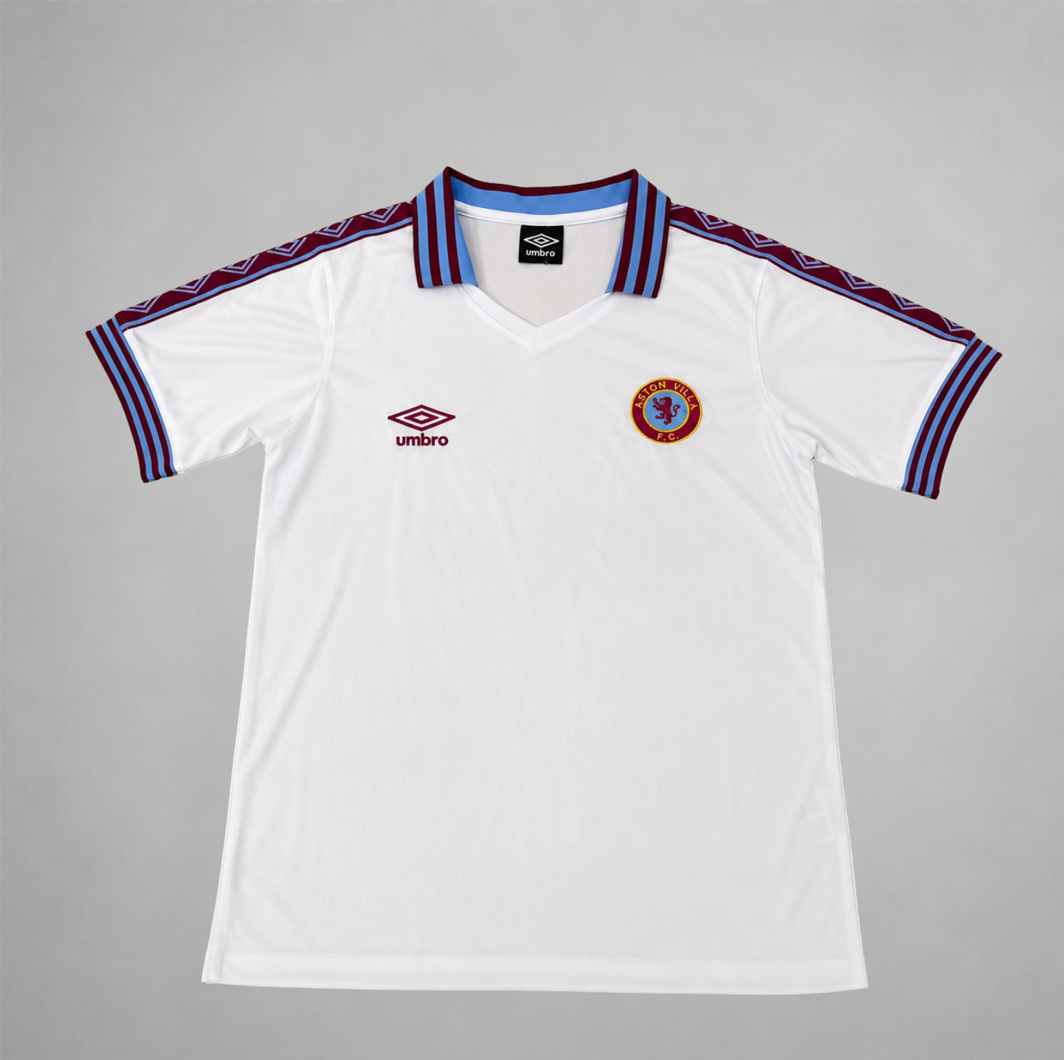 Aston Villa maglia away 1980/81 bianca vista frontale completa
