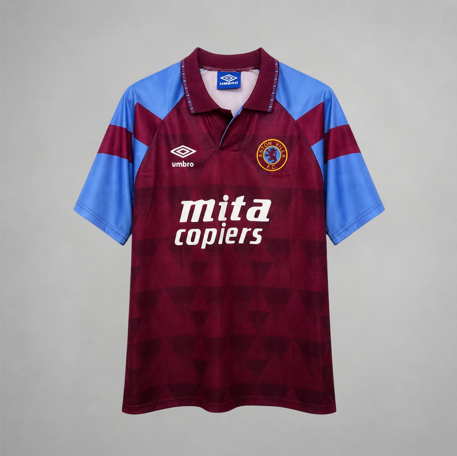 Aston Villa maglia home 1990/91 bordeaux con maniche azzurre