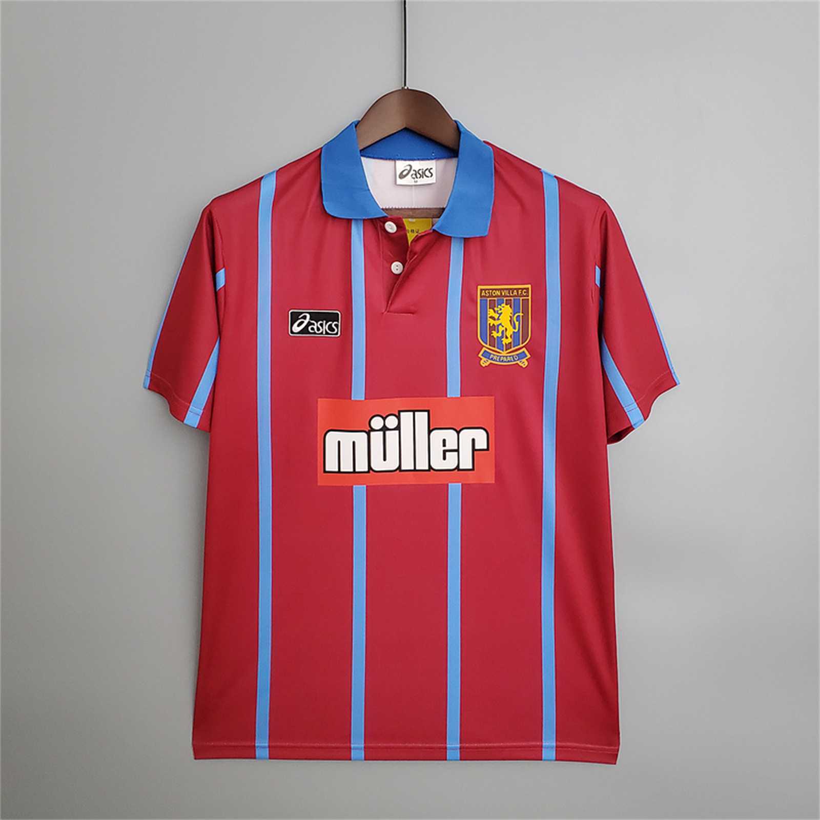 Aston Villa maglia home 1993/95 granata vista frontale completa
