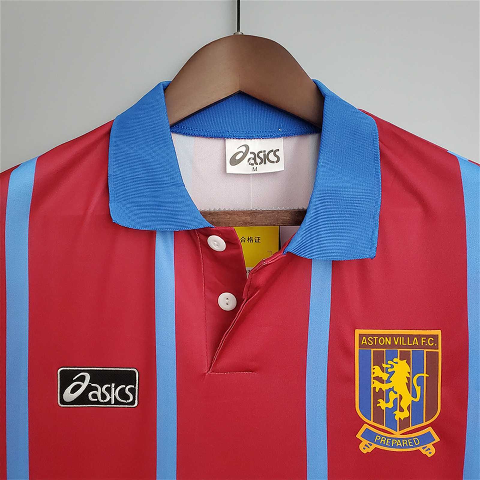 Retro Aston Villa jersey home 1993/95 stile Premier League anni 90