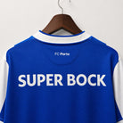 Dettaglio tessuto Porto jersey blu e bianca vintage