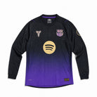 Maglia away manica lunga Barcellona 2026/27 vista frontale colore scuro sfumato viola