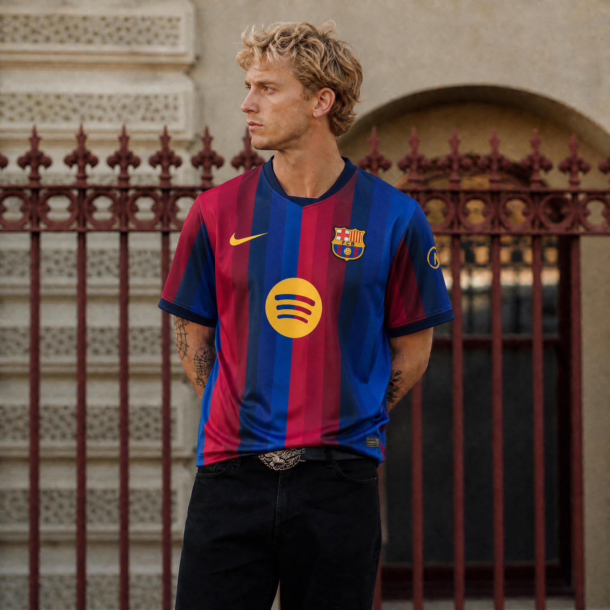 Maglia home Barcellona 2026/27 vista frontale su appendino