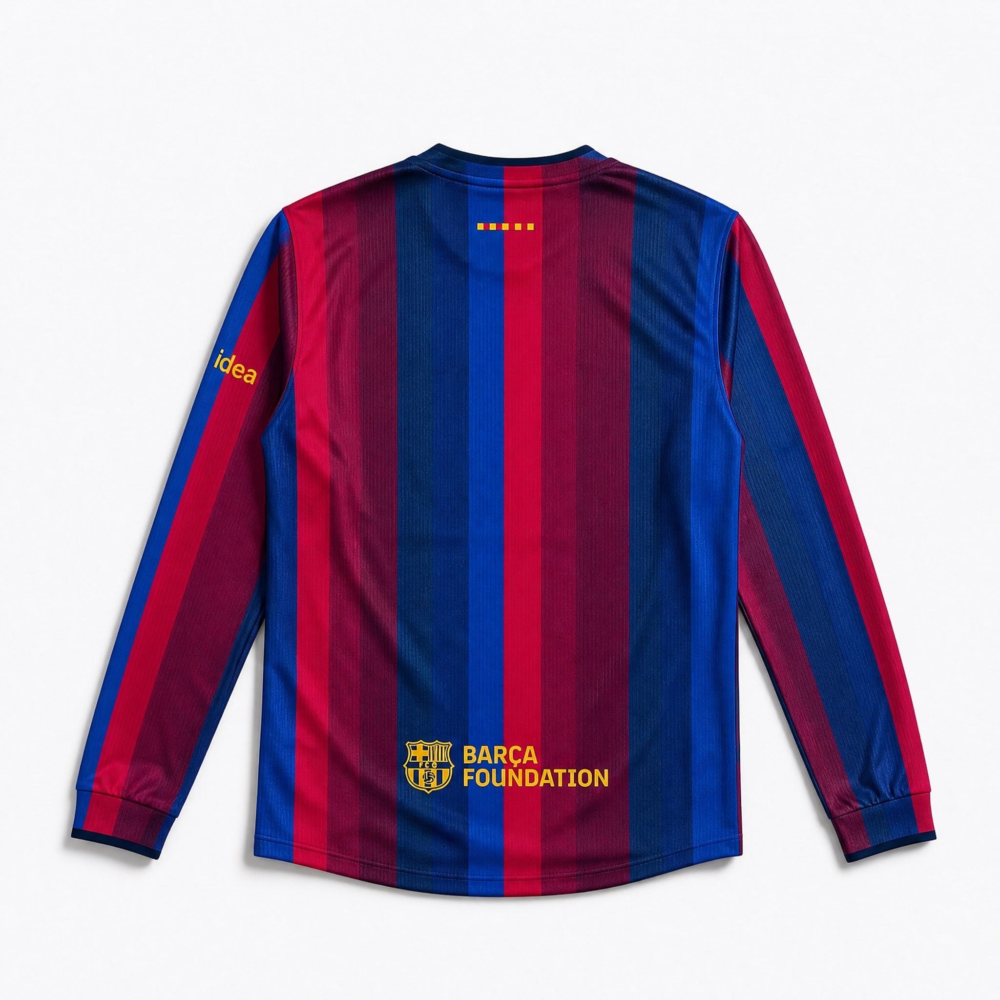 Maglia Barcellona 2026/27 home manica lunga vista posteriore dettaglio tessuto