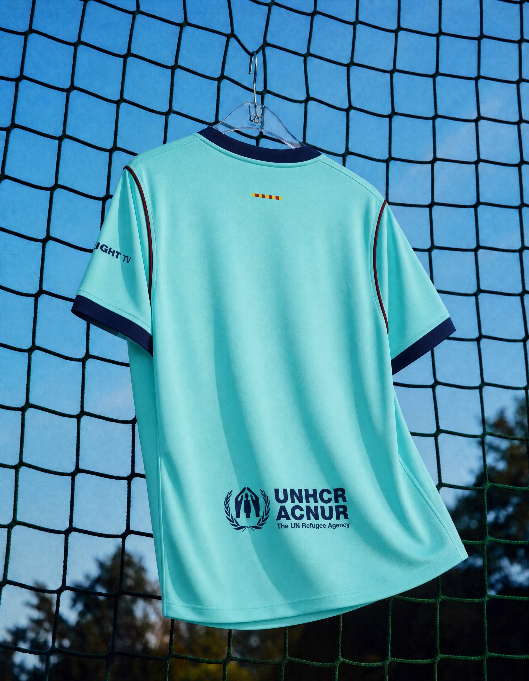 Maglia Barcellona 2026/27 third vista posteriore dettaglio colore tiffany