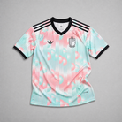 Maglia Belgio Away 2026 World Cup vista frontale design chiaro pattern astratto