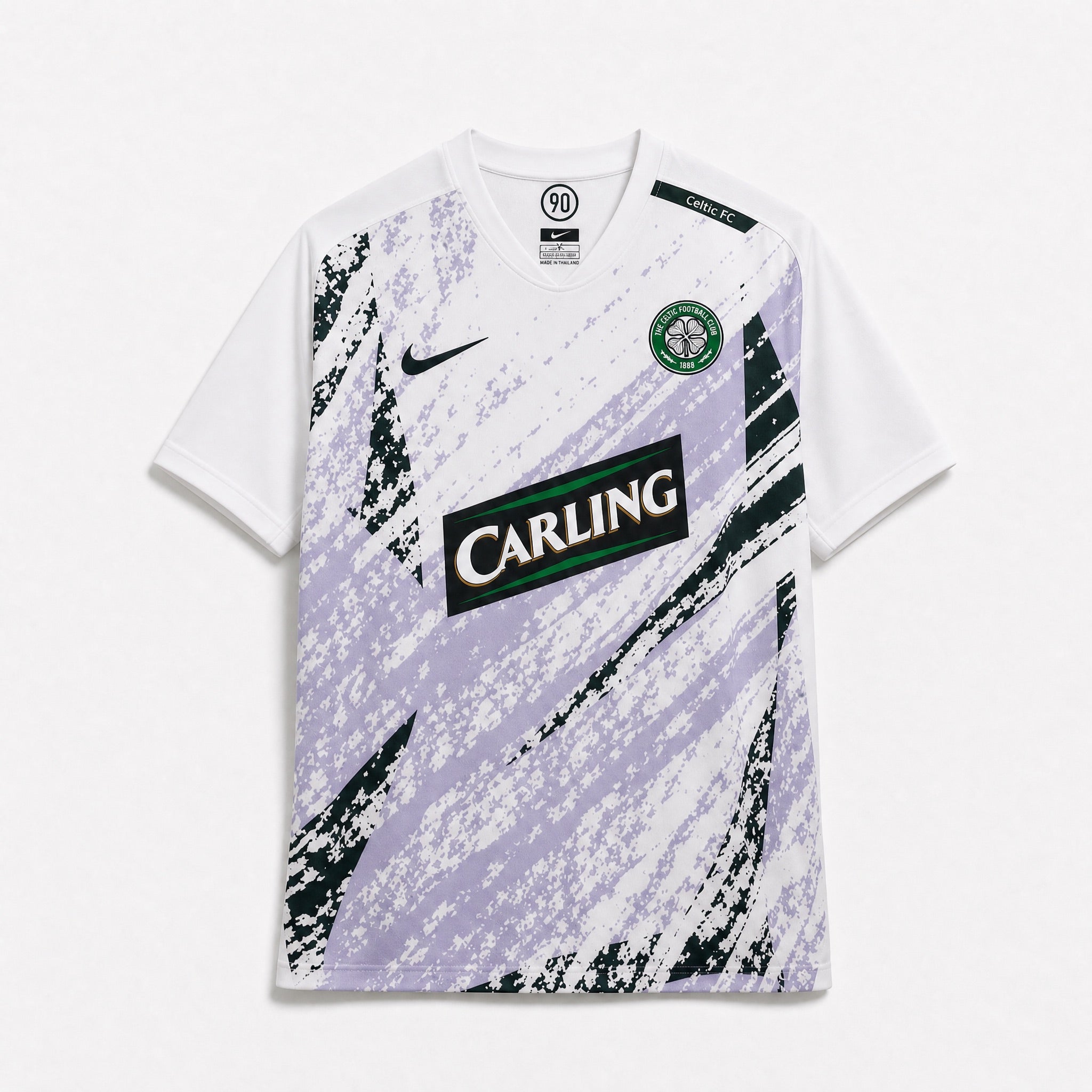 Celtic maglia away 2007/08 bianca con dettagli verdi e neri
