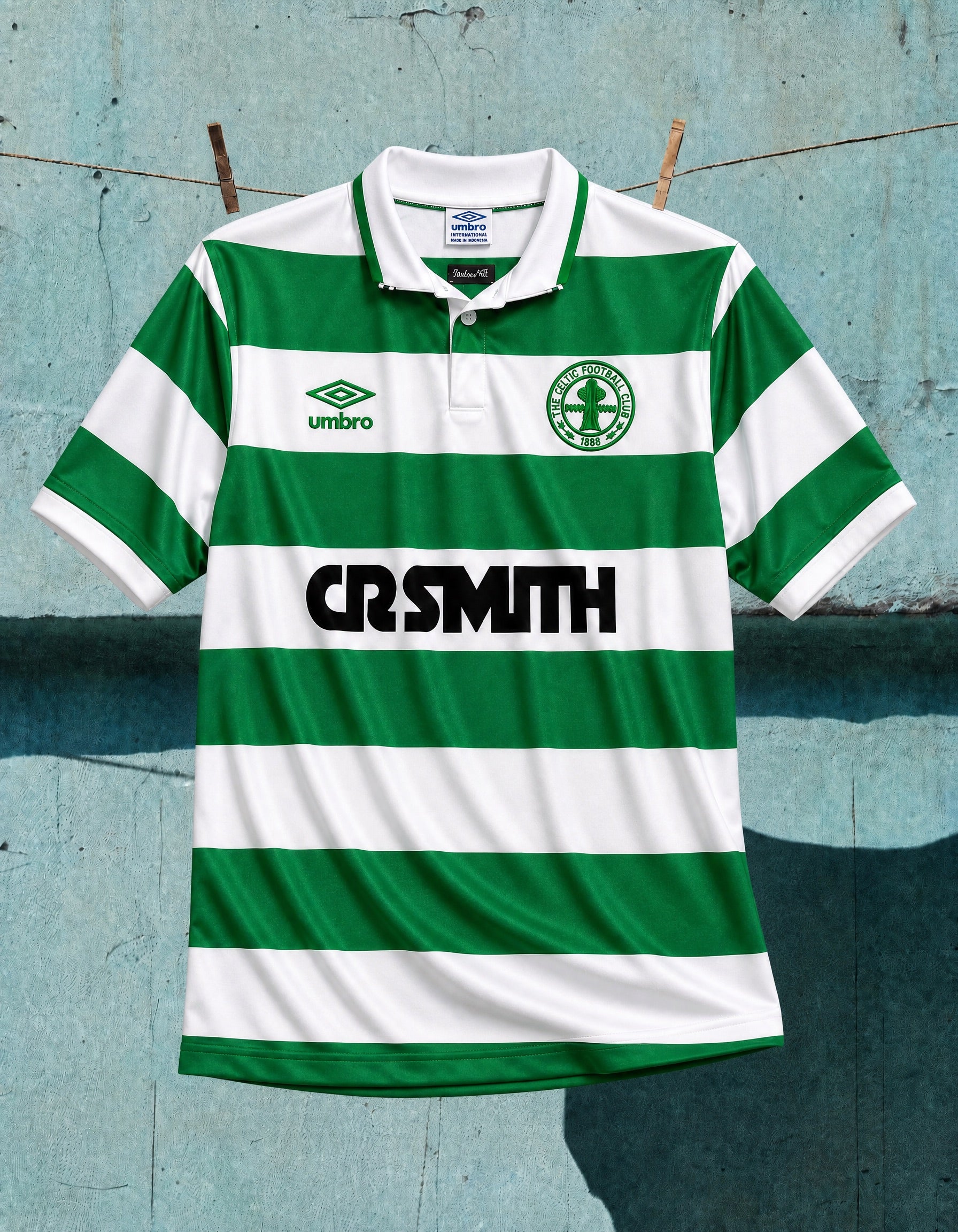 Frontale Celtics jersey home 1987/89 con strisce orizzontali
