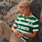 Frontale jersey Celtics home anni 90 con bande orizzontali
