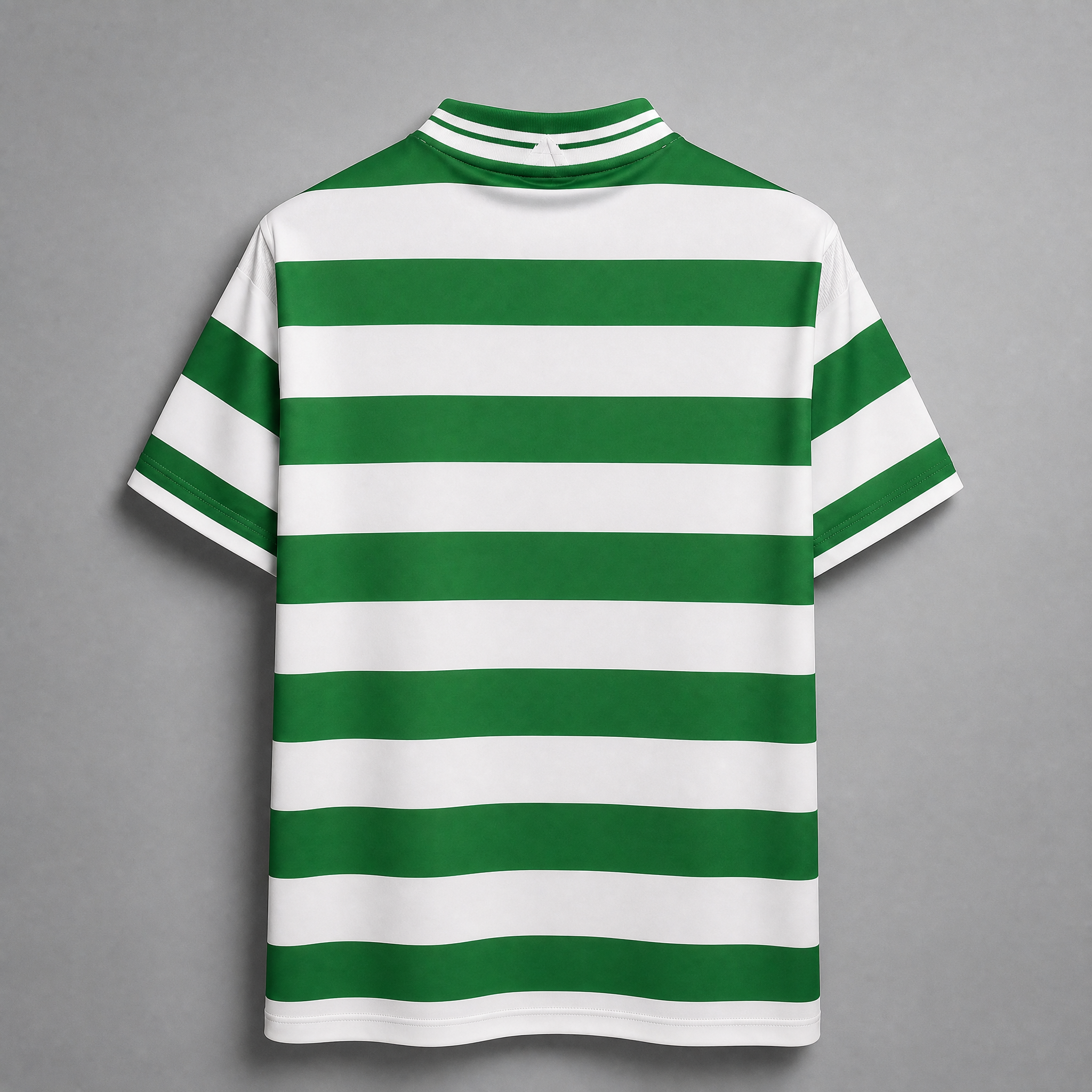Dettaglio bande verdi maglia Celtic rétro