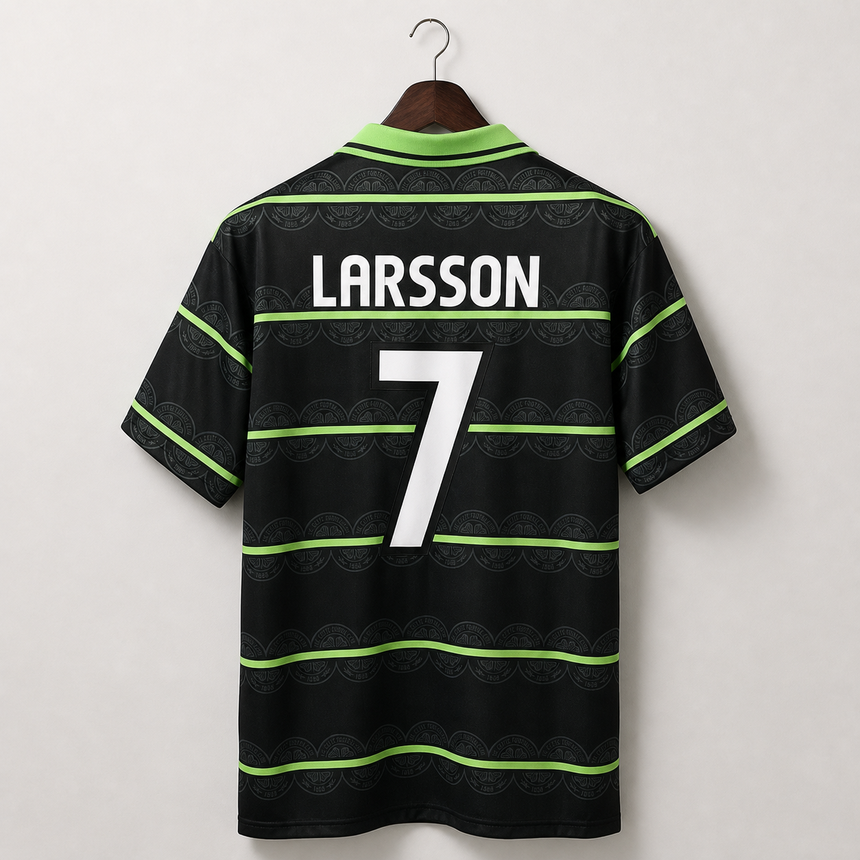 Retro Celtics jersey away 1998 con nome Larsson e numero 7