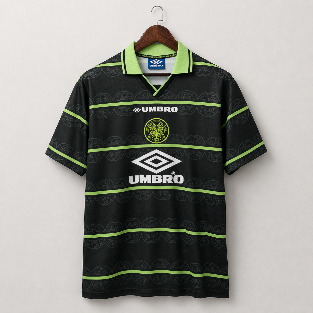 Celtics maglia away 1998 nera con dettagli verdi rétro