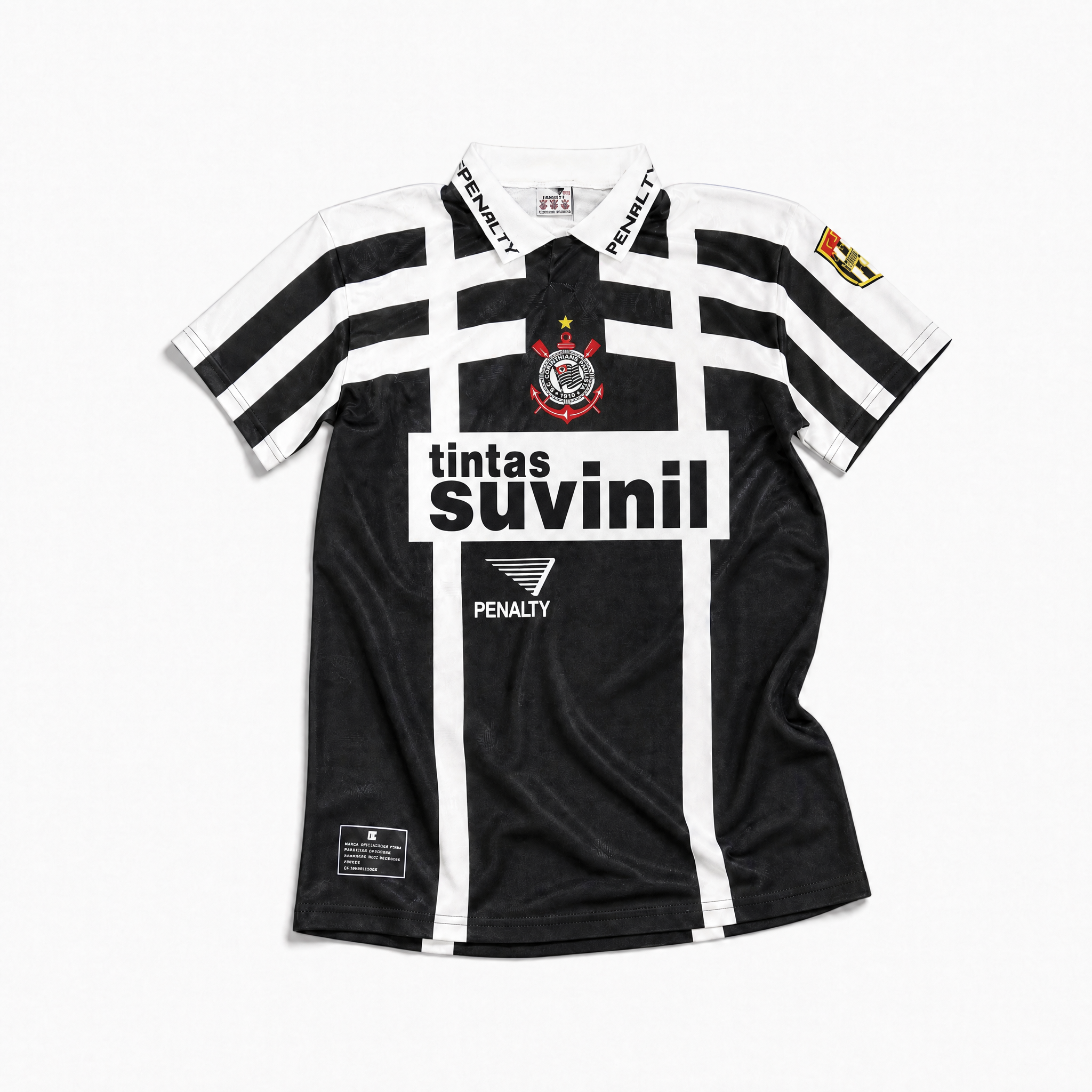 Corinthians Maglia Away 1995/96 bianca e nera vista frontale
