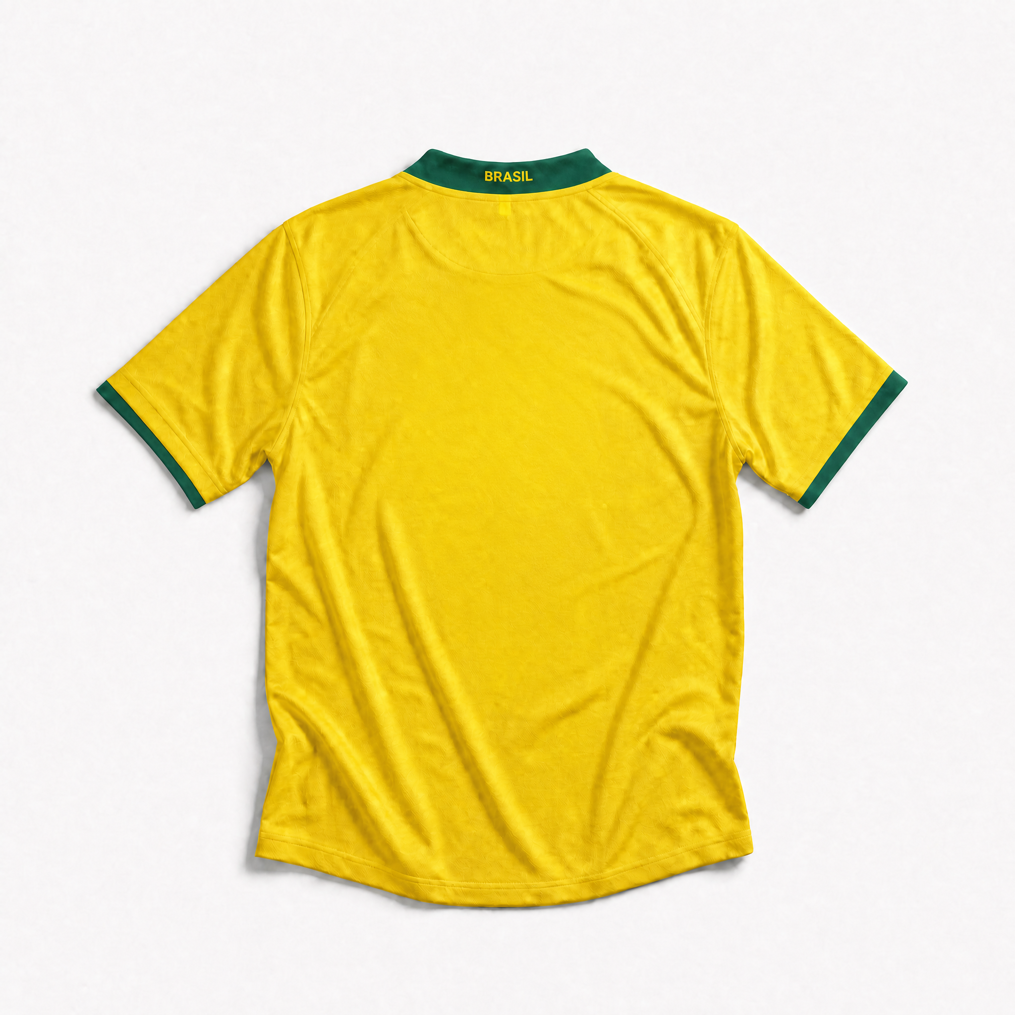 Dettaglio colletto maglia Brasile 2006 con rifiniture verdi