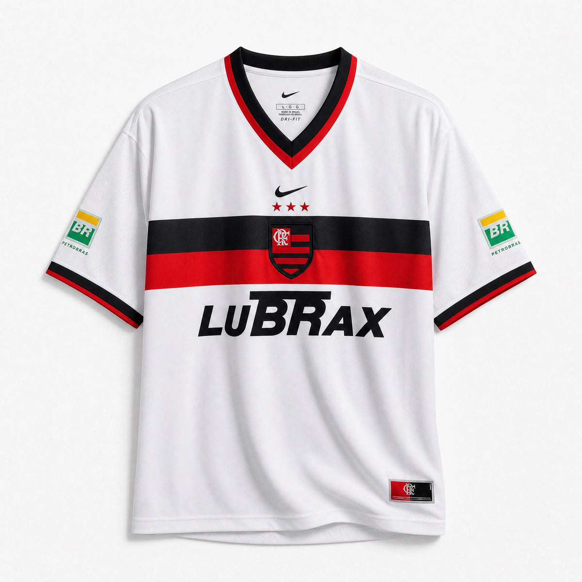 Flamengo maglia away 2001/02 bianca con dettagli rosso neri
