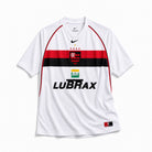 Flamengo maglia away 2002/03 bianca con banda rossonera frontale
