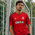 Flamengo jersey third 2014/15 vintage con texture rosse e colletto sportivo
