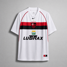 Flamengo maglia away 2002/03 bianca con banda rossonera frontale
